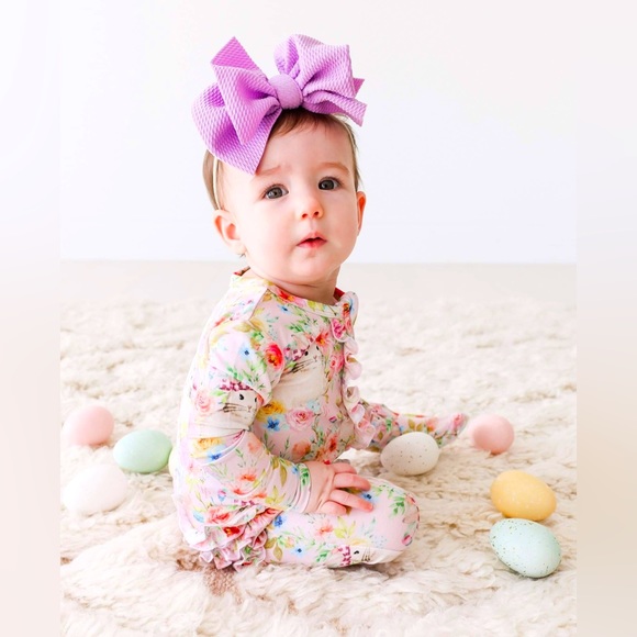 Posh Peanut Other - *Host Pick* Posh Peanut Rose Footie Ruffled Zippered One Piece 3-6 months